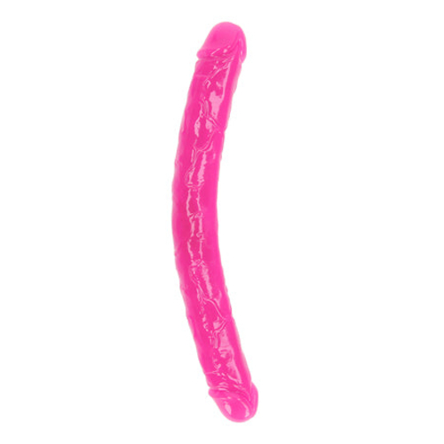 RealRock Glow in the Dark Double Dong 15 in. Dual-Ended Dildo Neon