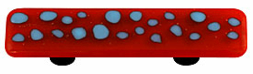 Hot Knobs HK6001-PA Reactive Clear Brick Red Rectangle Glass Cabinet P