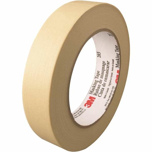 3M T93520312PK 1 in. x 60 yards 203 Masking Tape, Natural - Pack o