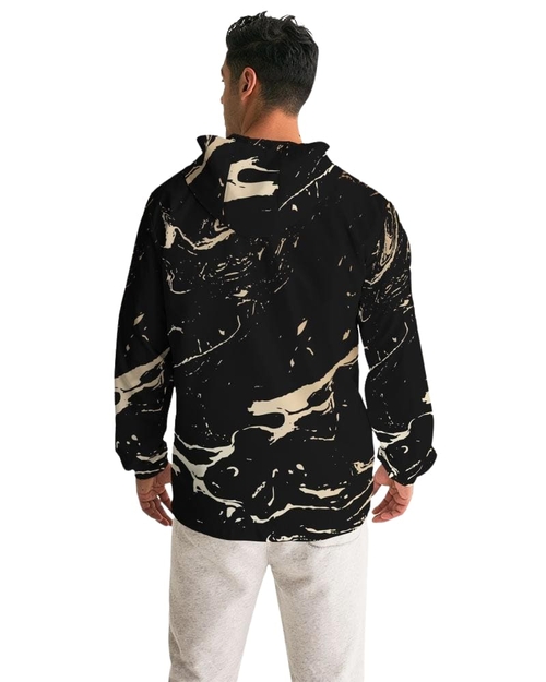 Mens Lightweight Windbreaker Jacket with Hood and Zipper Closure