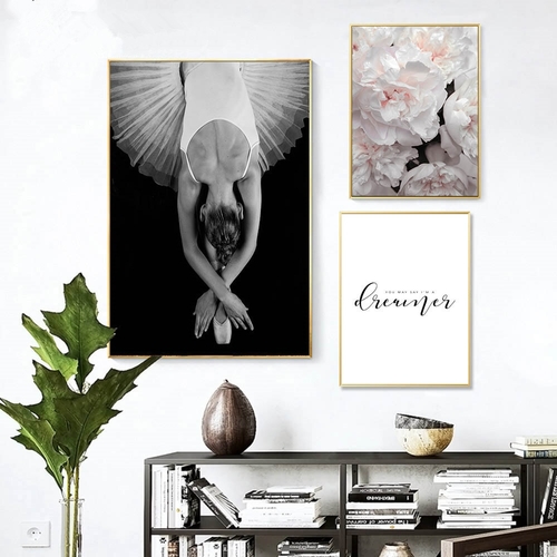 Flower Ballet Dancing Woman Wall Art