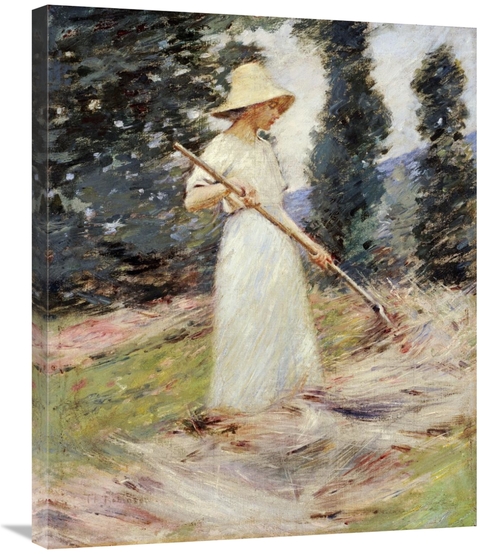 Global Gallery GCS-268478-30-142 30 in. Girl Raking Hay Art Print - Th
