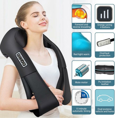 Dropship Neck And Back Massager With Soothing Heat; Electric Deep
