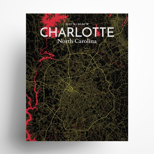 Charlotte City Map Poster