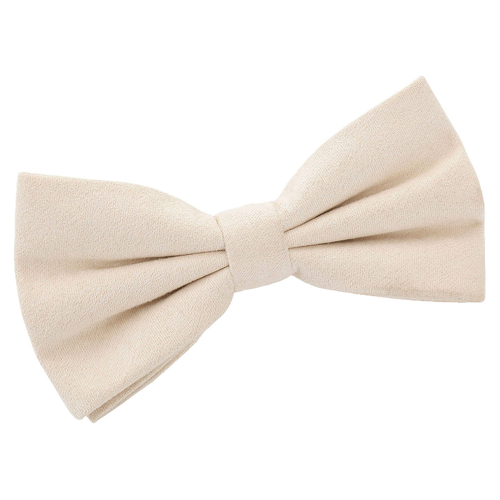 Suede Pre-Tied Bow Tie - Beige