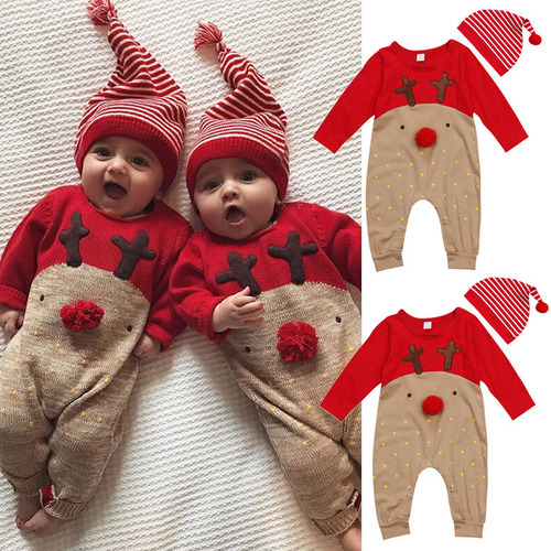 Christmas Cute Infant Kids Baby Girls Boys Romper