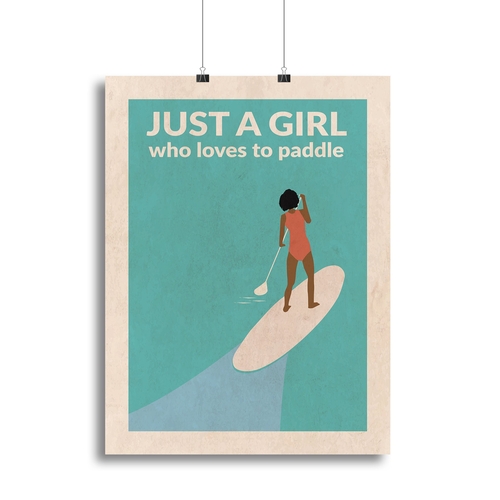 Just a Girl Who Loved To Paddle afro Canvas Print or Poster