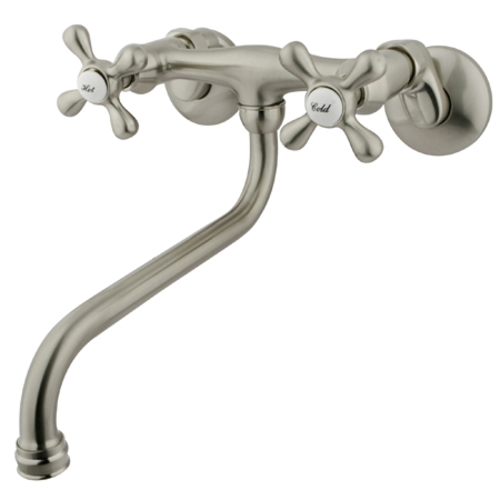 Wall Mount Kitchen Faucet - Satin Nickel Finish