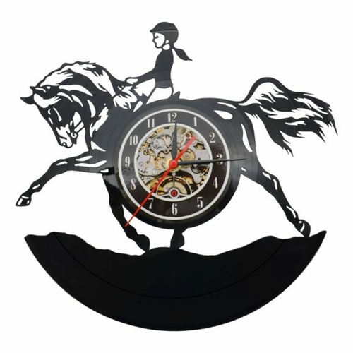 RIDING HORSE SPORT HANDMADE VINYL RECORD WALL CLOCK