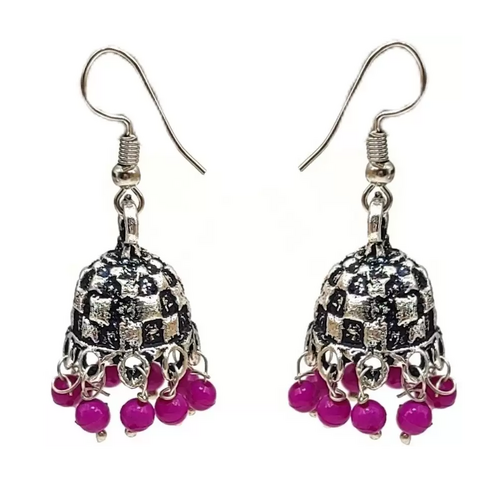 Amber Brass Hoop Earring (Color-BLACK)