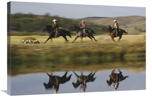 Global Gallery GCS-452598-2436-142 24 x 36 in. Cowboys Riding Horses w