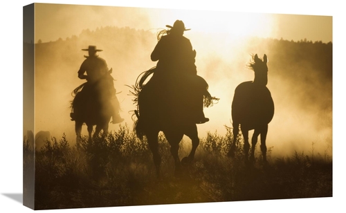 Global Gallery GCS-452588-1624-142 16 x 24 in. Cowboys Herding Horses 