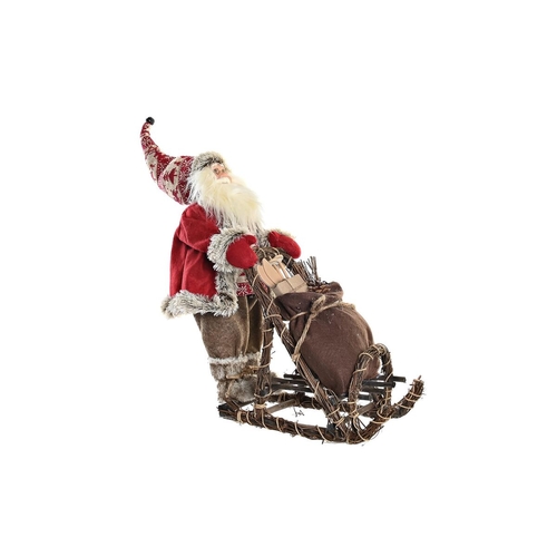 Decorative Figure DKD Home Decor Red Grey Wood Father Christmas 42 x