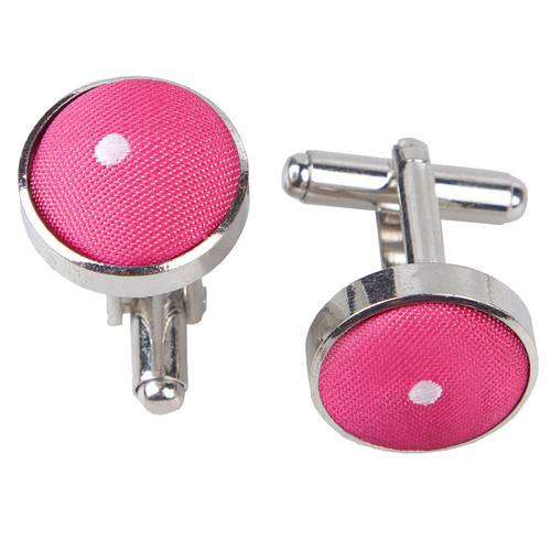 Pin Dot Cufflinks - Hot Pink