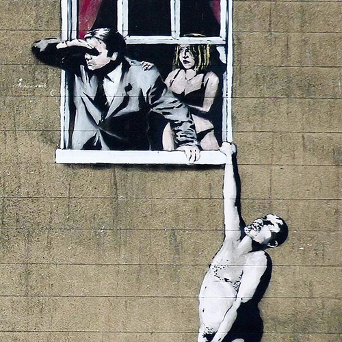 Banksy Window Lovers Canvas Print or Poster