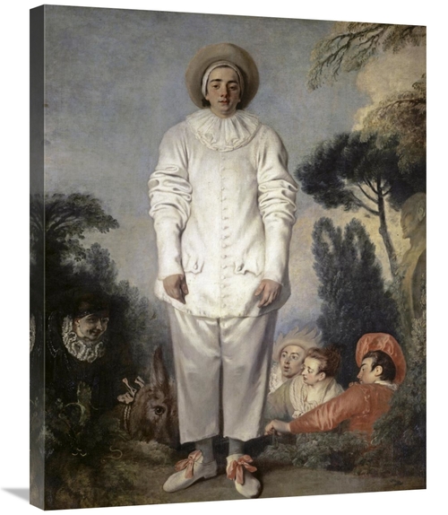 30 in. Pierrot, Also Known As Gilles Art Print - Jean-Antoine Watt