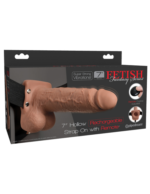 Fetish Fantasy Series 7" Hollow Rechargeable Strap-on With Remote -