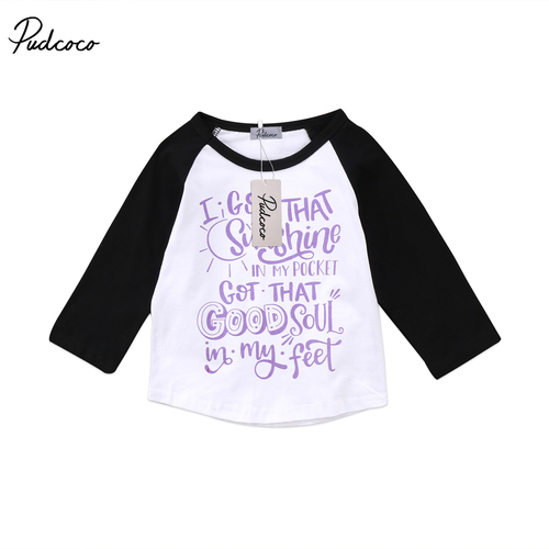 2017 Baby Kids Girl Boys Cotton Casual Letter Long