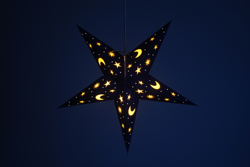 Night Sky: Blue/ Yellow - Handmade 5 Pointed Paper Star Lantern