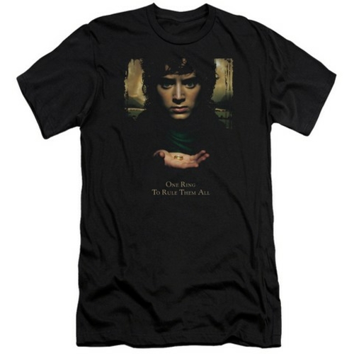 Trevco Lor-Frodo One Ring Short Sleeve Adult 30-1 Tee- Black - XL