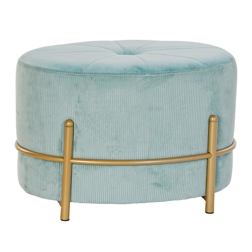 Bench DKD Home Decor   Golden Metal Polyester Velvet Sky blue (51 x 36