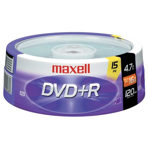 Maxell 16X Write-Once Dvd+R Spindle - 15 Disk Spindle