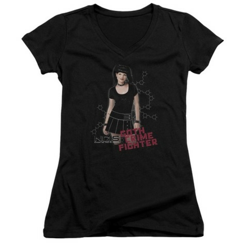 Trevco Ncis-Goth Crime Fighter - Junior V-Neck Tee - Black, 2X