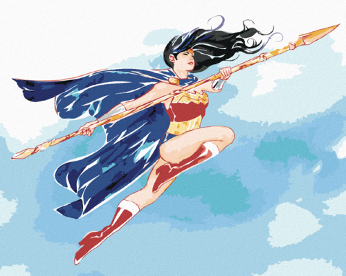 Zuty - Paint by Numbers - PAINTED WONDER WOMAN III, 40x50 cm