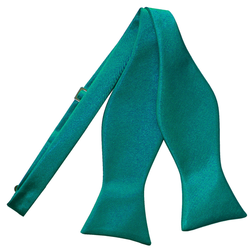 Plain Satin Self-Tie Bow Tie - Teal