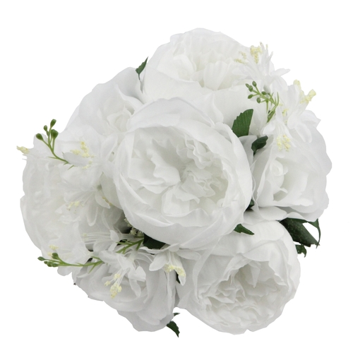 Admired By Nature GPB8360-WHITE 10 Stems Beautiful Stylish Faux Englis