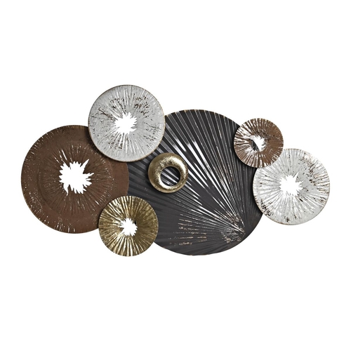 Wall Decoration DKD Home Decor Grey Golden Metal White Modern (113 x