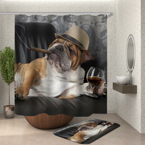 Bulldog Bosss Shower Curtain