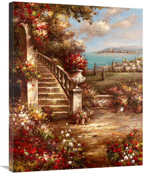 Global Gallery GCS-132394-2835-142 28 x 35 in. Flowers At the Stairs A