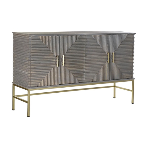 Sideboard DKD Home Decor Grey Golden Brass Mango wood (152 x 42 x 91