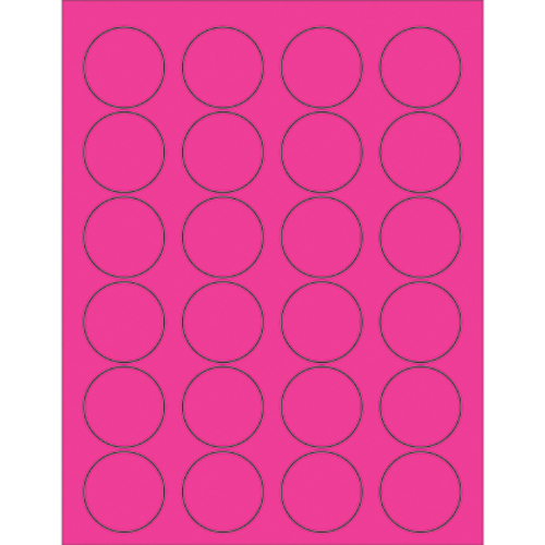 Box Partners LL193PK 1.63 in. Fluorescent Pink Circle Laser Labels - P
