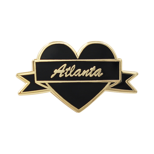 I Heart Atlanta – Black & Gold City Enamel Pin