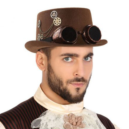 Polyester Hat Steampunk Brown