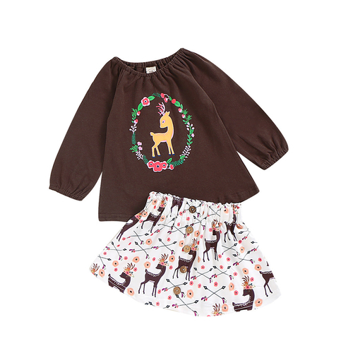 2020 Christmas Print kid Casual Clothing Set