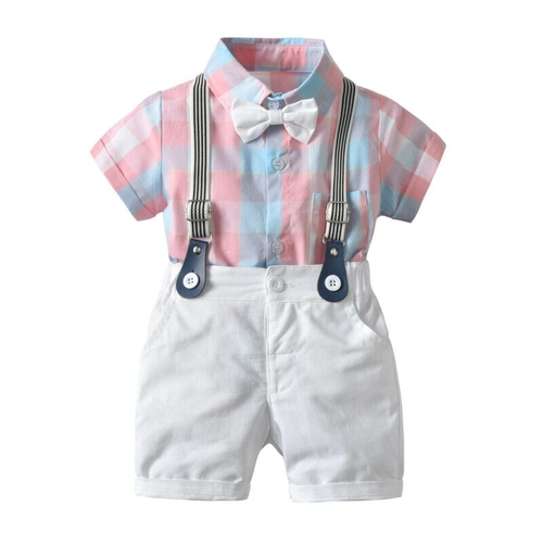 0 4T Baby Boy Plaids Gentleman Clothes Set Kids