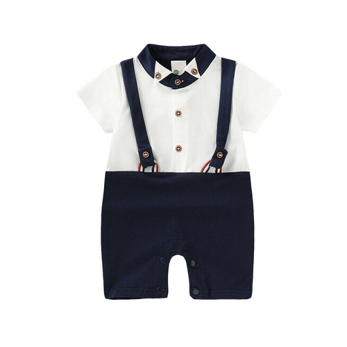 Infant Baby Boy Gentleman Romper Clothes Black