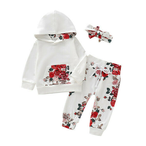 Newborn Infant Baby Girl Girls Clothes Sets Flower