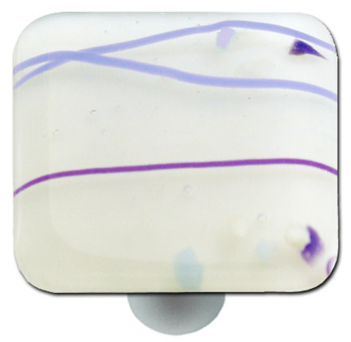 Hot Knobs HK3007-KA Mardi Gras Purple with White Square Glass Cabinet 