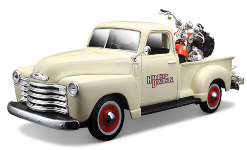 Maisto MAI32194CR Harley-Davidson - 1950 Chevrolet 3100 Pickup Motorcy
