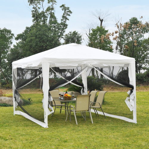 Outsunny 10'x13' Impact Canopies Mesh Wall Pop Up Canopy Gazebo Party