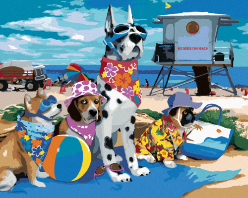 Paint by Numbers - DOGS ON A TRIP TO THE BEACH (HOWARD ROBINSON)