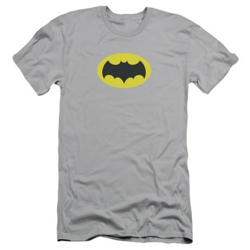 Batman Classic Tv-Chest Logo - Short Sleeve Adult 30-1 Tee - Silver