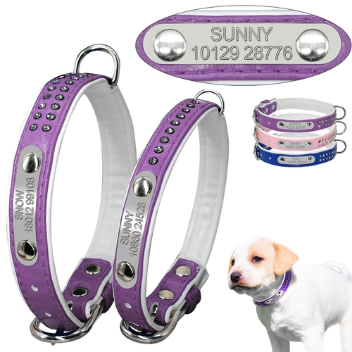 Soft Crystal Personalized Dog Collar Customized