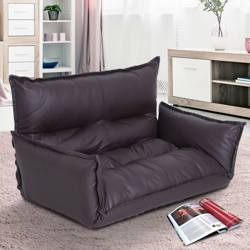 HOMCOM Adjustable PU Floor Sofa Foldable Lazy Sofa Sleeper Bed Floor