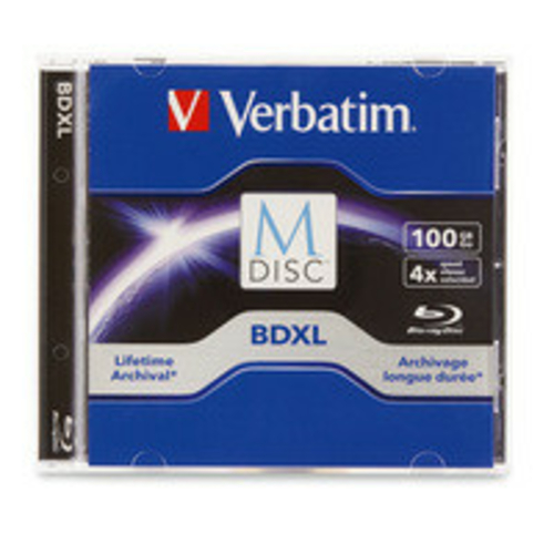 Verbatim 98912 M-Disc BDXL 100GB 4X with Branded Surface - Jewel Case 