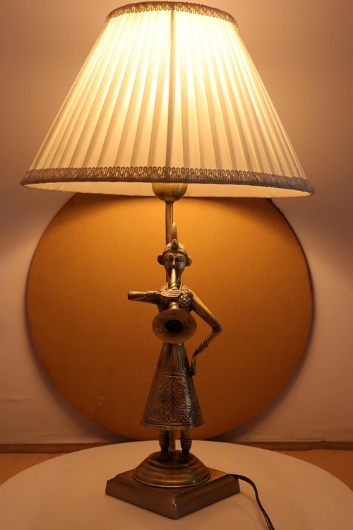 Been Brass Table LAMP with Fabric-Designing Shades for Your Living